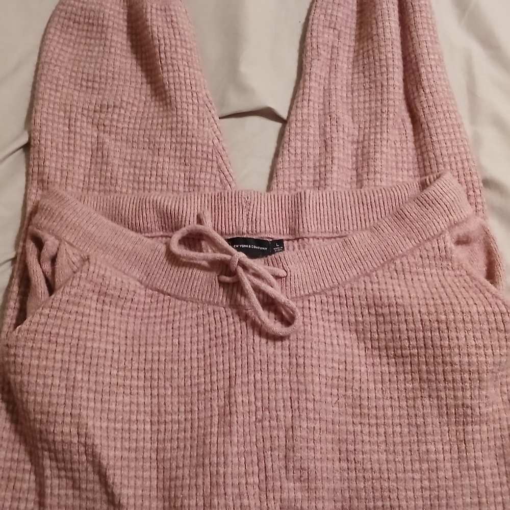 New York & Company Pink Knit Joggers